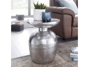 Table d'appoint 37x37x46 cm en aluminium argenté - rasina