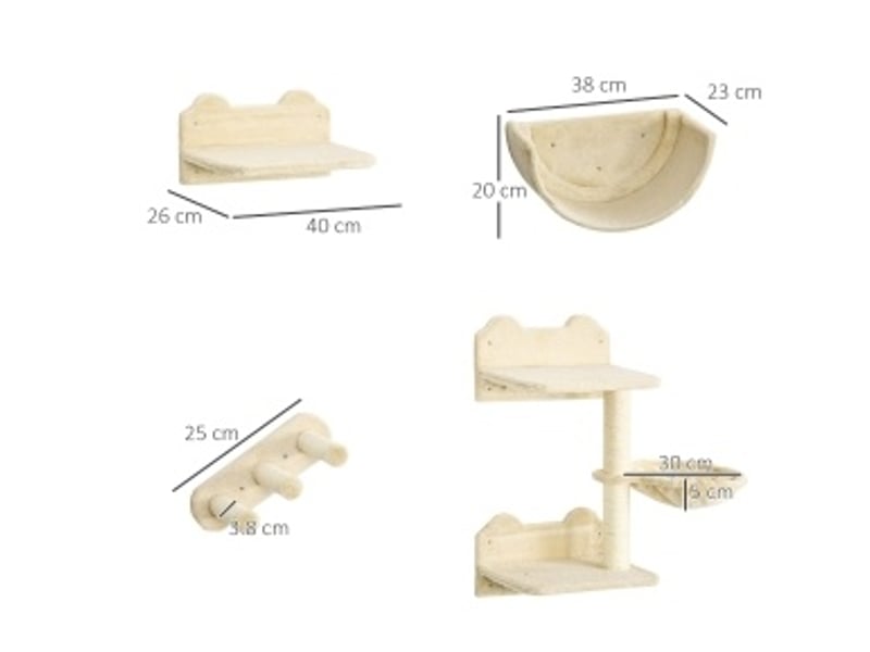  Ensemble mural 4 pièces 40x28x73 cm panneau de particules beige  - Conforama A