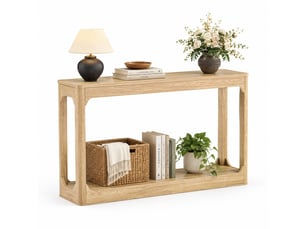 Table basse rectangulaire coloris naturel <strong>CHICFURN</strong> <strong></strong> - 30 cmx140 cm
