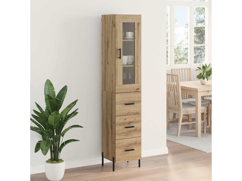  Buffet - haut armoire chêne artisanal 34,5 x 34 x 180 cm  - Conforama D