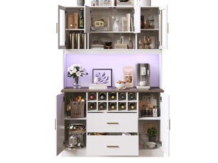 Buffet 6 porte(s) 2 tiroir(s) <strong>MODENVIE</strong> <strong></strong> - 120 cm coloris blanc