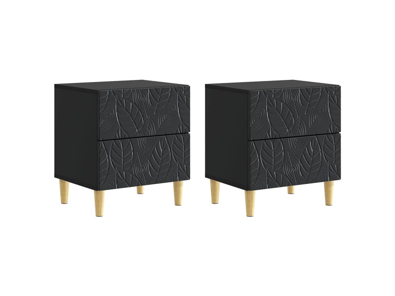  Table de chevet 2 pièces noir 43 x 34,5 x 48 cm bois d'ingénierie  - Conforama B