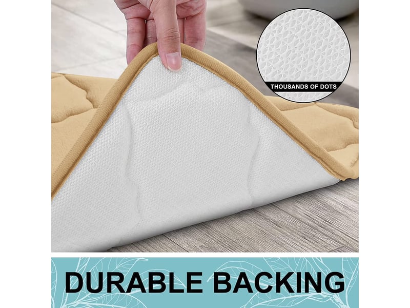  Tapis de bain en mousse à mémoire de forme antidérapant - 24 x 36 pouces - beige  - Conforama D