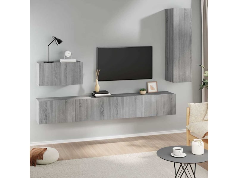  Ensemble de meubles tv 4 pcs sonoma gris bois d'ingénierie shl68739  - Conforama B