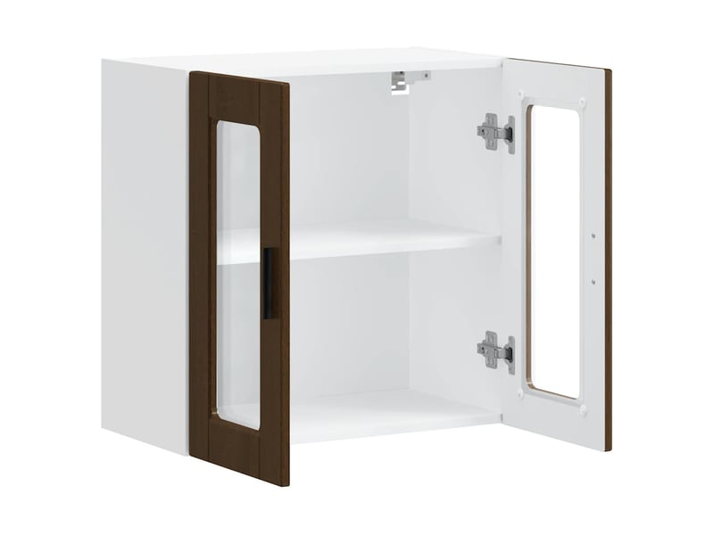  Armoire murale de cuisine et porte en verre porto chêne marron shl2392  - Conforama E