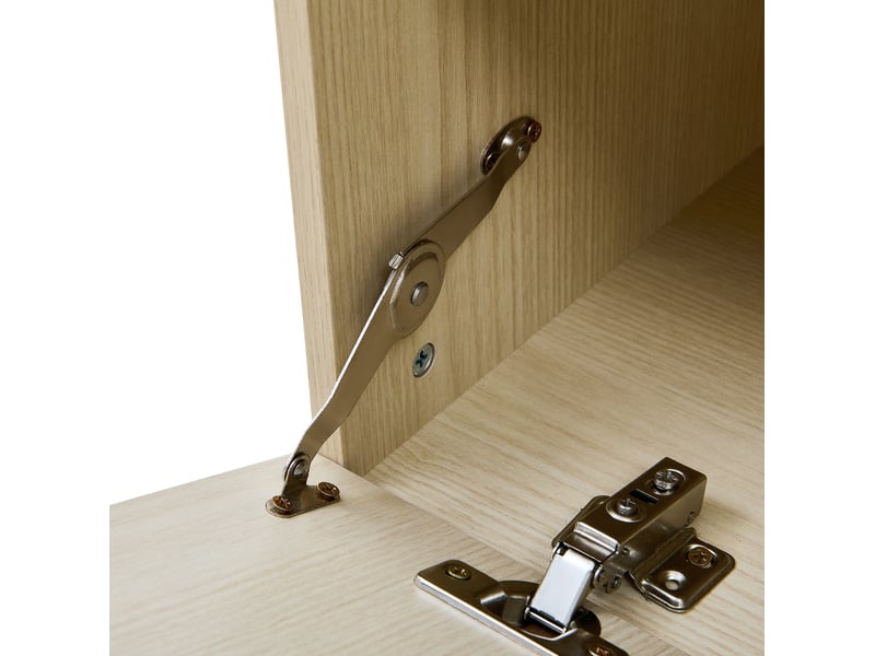  Meuble d'entrée avec 4 crochets, banc à coussin et rangement pour chaussures, en mdf effet bois, 61 × 35 × 179,5 cm  - Conforama E