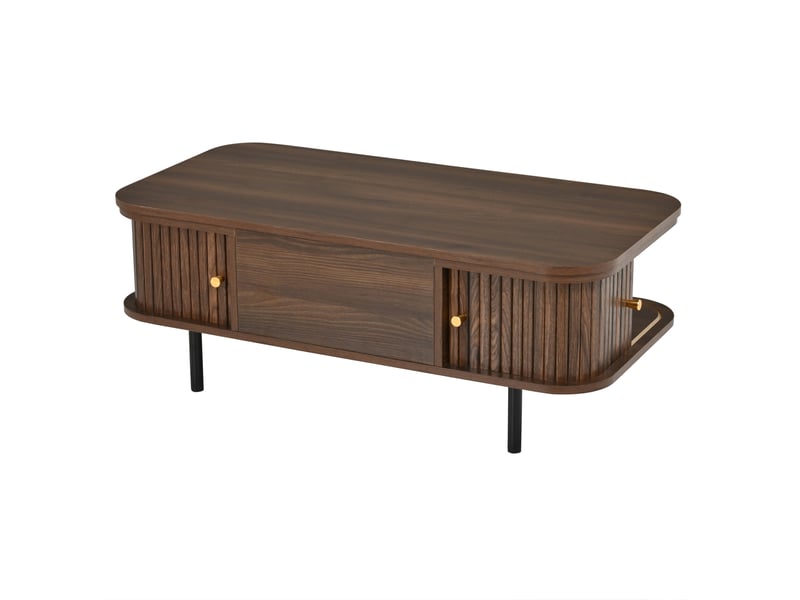  Table basse relevable avec rangement, table salon en mdf finition noyer, 101x51x52.5 cm  - Conforama D