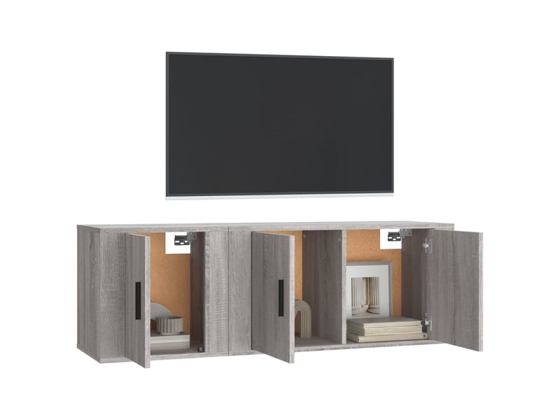  Ensemble de meubles tv 2 pcs sonoma gris bois d'ingénierie shl24322  - Conforama C