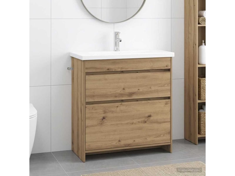  Ensemble de mobilier de salle de bain chêne artisanal shl2096  - Conforama B