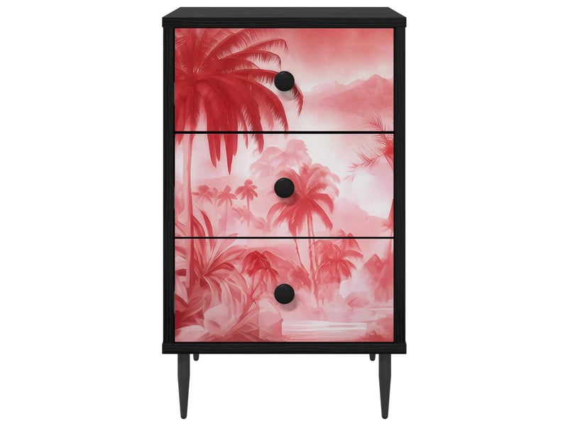  Table de chevet - cabinet de chevet - table de nuit aachen chêne noir 36 x 33 x 61 cm  - Conforama D