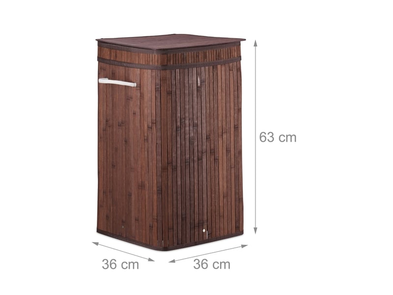  Corbeille à linge pliable design naturel salle de bain 70 x 70 x 40 cm en bambou beige 13_0006485  - Conforama B