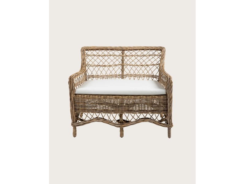  Asana - salon de jardin en rotin avec 1 banquette et 2 fauteuils  - Conforama B