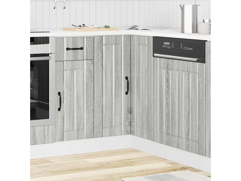  Armoire d'angle de cuisine lucca sonoma gris bois d'ingénierie  - Conforama C