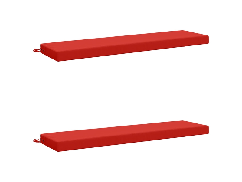  Lot de 2 coussins de banc, coussins d'assise soest 100 % polyester rouge cf57394  - Conforama A