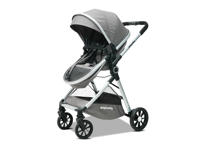 Poussette combinée 2 en 1 80 x 62 x 106 cm gris antique, tissu et mesh, pliage rapide, naissance à 36 mois - Conforama D