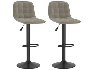 Lot de 2 tabouret de bar, chaise de bar gris clair velours shl70657