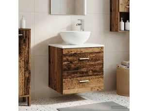 Meuble lavabo mural, meuble de rangement bois ancien 49.5x35x63 cm