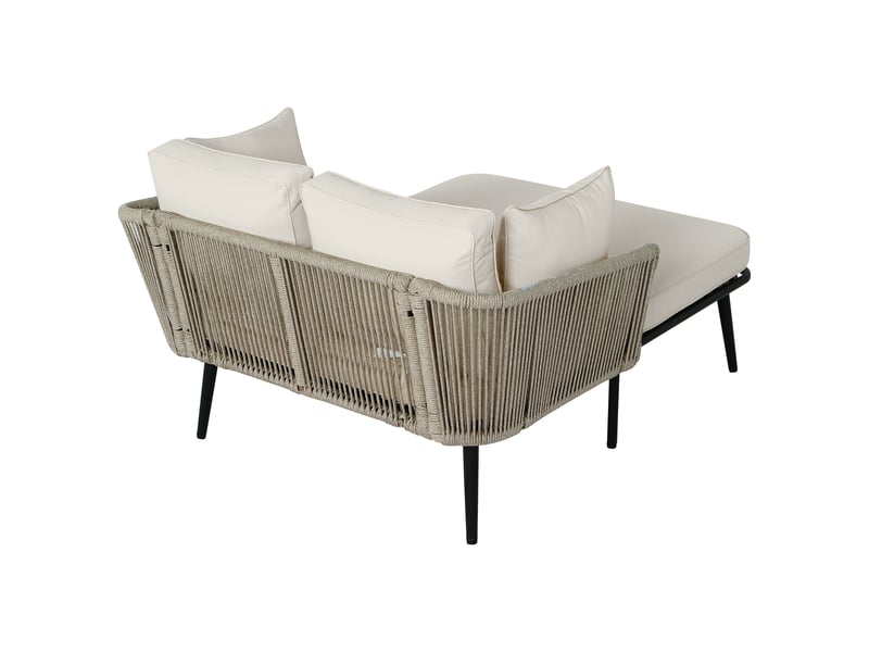  Canapé de jardin,130x65x67 cm,2 places,polyester,beige et cordage khaki  - Conforama D
