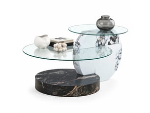Table basse forme atypique coloris bicolore - 70 cmx90 cm