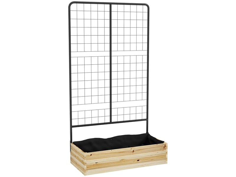  Jardinière avec treillis - bois naturel - treillis pour plantes grimpantes 80x38x145cm - Conforama A