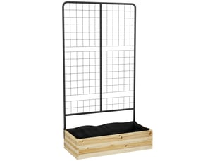 Jardinière avec treillis - bois naturel - treillis pour plantes grimpantes