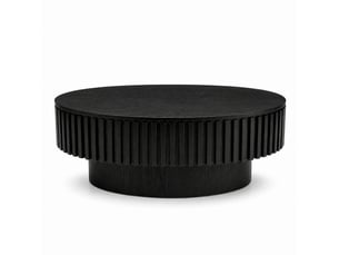Table basse ovale coloris noir <strong>FLORAGRACE</strong> <strong></strong> - 60 cmx98 cm