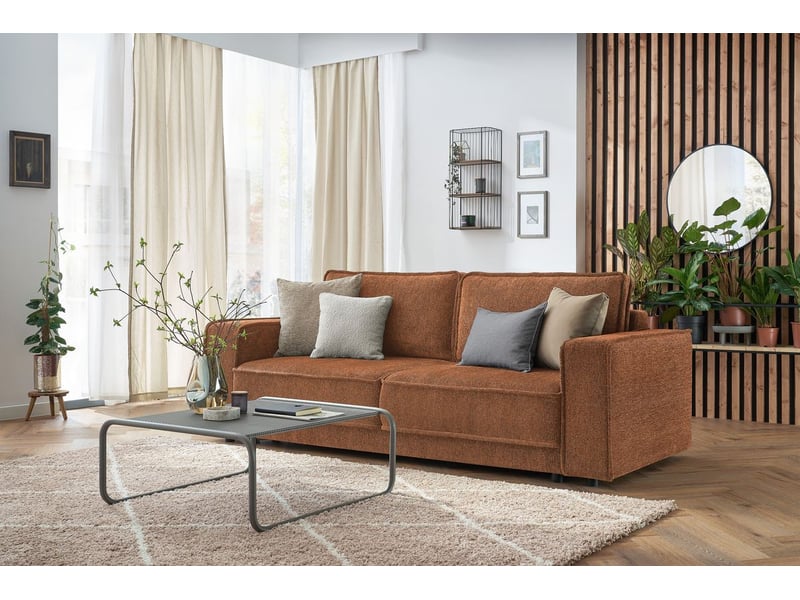  Bobochic canapé droit convertible coffre emile orange EMILE - Conforama C