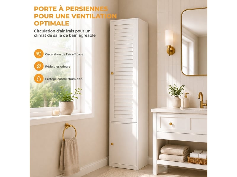 Armoire penderie 90x50x200 cm 4 portes avec tiroir chêne clair et gris - Conforama R