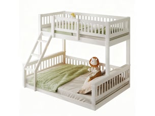 Lit superposé 90x140/200 cm OKWISH   coloris blanc