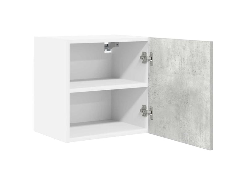 Meuble de rangement, armoire suspendue gris béton et blanc 40x31x40cm - Conforama E