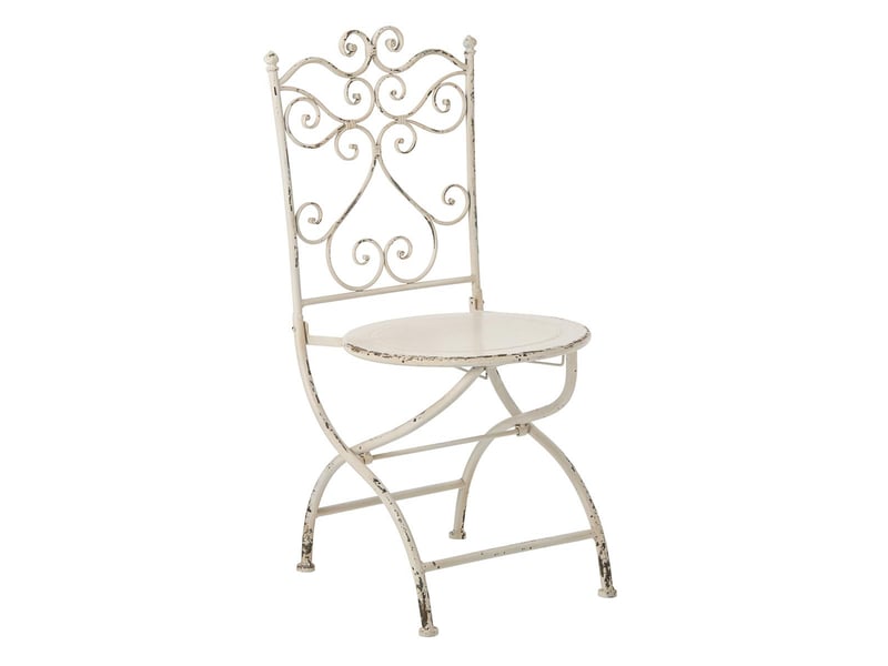  Chaise de jardin en métal fabien 95cm blanc cassé  - Conforama A