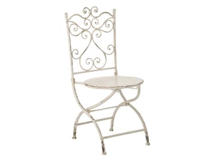 Chaise de jardin en métal fabien 95cm blanc cassé