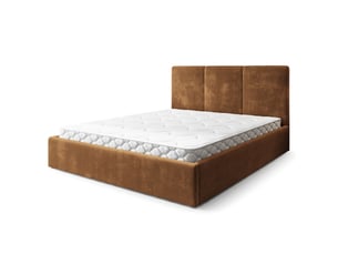 Lit coffre 200x200 cm <strong>MASSENO</strong>  <strong></strong> coloris marron
