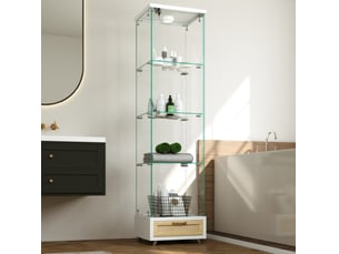 Vitrine coloris blanc 4 étagère(s) <strong>FLORAGRACE</strong> <strong></strong> - 42.5 cmx167.5 cm