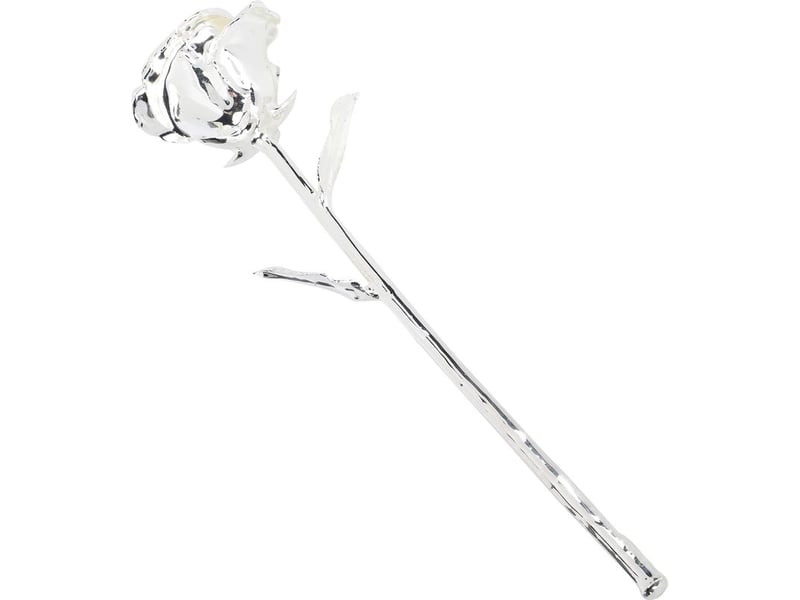 Fleur artificielle argentée 24k avec tige longue et feuilles - décoration maison luxe - Conforama C