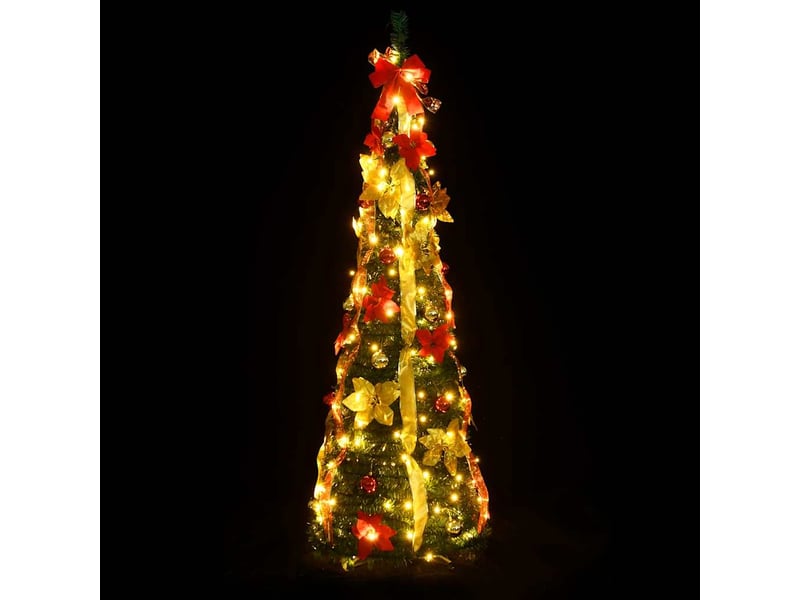  Sapin de noël artificiel, arbre de noël escamotable 200 led vert 210 cm  - Conforama A