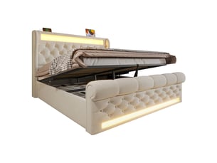 Lit coffre 160x200 cm SOGEU coloris beige