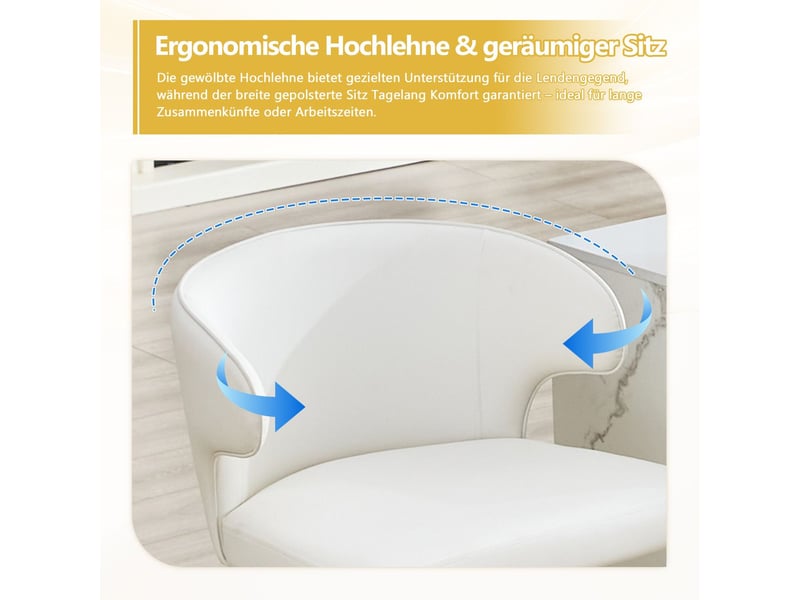Lot de chaises 2 chaises dossier réglable en hauteur pivotant à 360° grand socle repose-pieds style moderne - Conforama E