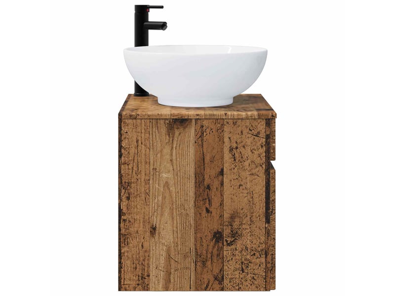  Meuble de lavabo mural, rangement salle de bain bois ancien 49x44.5x66.5 cm  - Conforama C