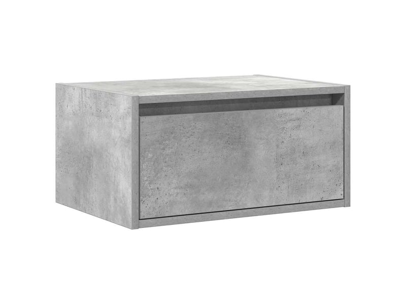  Table de chevet, table d'appoint murale avec lumières led gris béton shl72400  - Conforama D