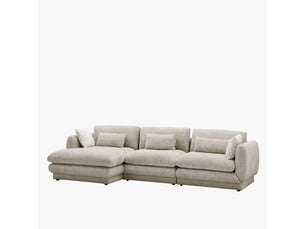 Canapé d'angle en tissu taupe - angle gauche