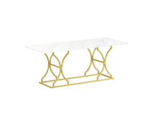 Table style contemporain à manger 200x80 cm pour 8-10 personnes design marbre style contemporain