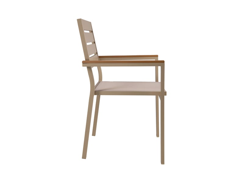  Lot de 2 fauteuils en aluminium et textilene bois creme  - Conforama D