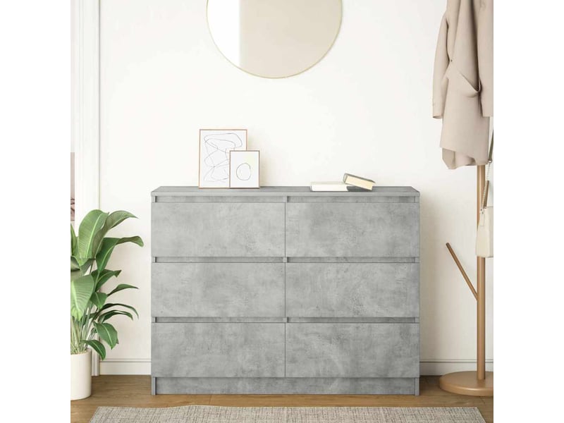  Buffet - bahut - meuble de rangement gris béton 100x35x76 cm bois d'ingénierie  - Conforama C