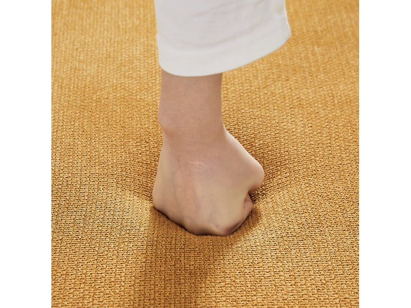  Banc de rangement 110 x 40 x 42 cm jaune en chenille, coffre ventilé avec pieds antidérapants pour entrée  - Conforama D