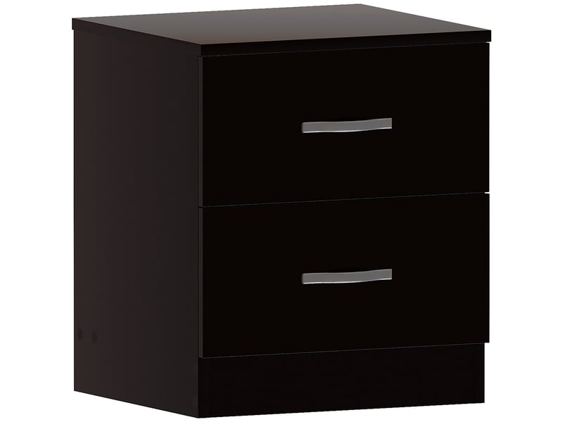  Table de chevet riano, commode de nuit, chambre, rangement, 47x40x36cm, 2 tiroirs, noir 333453 - Conforama A