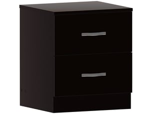 Table de chevet riano, commode de nuit, chambre, rangement, 47x40x36cm, 2 tiroirs, noir