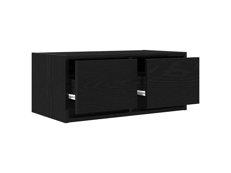  Lot de 2 meuble tv bas salon chêne noir 60x31x25,5 cm bois d'ingénierie shl80302  - Conforama D