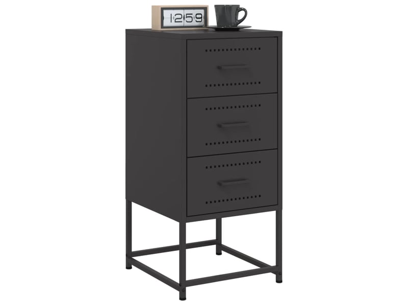  Lot de 2 tables de chevet - cabinet de chevet - table de nuit noir 36x39x78 cm acier  - Conforama B