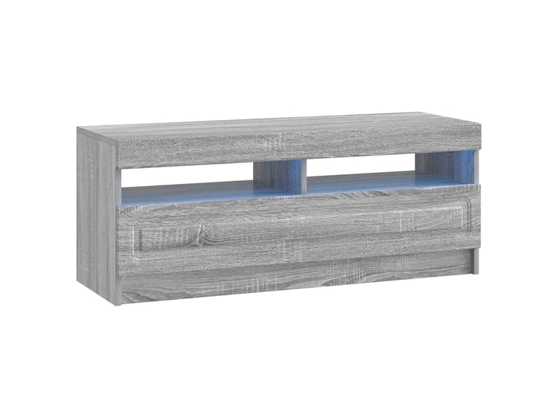  Meuble tv - banc tv - meuble de rangement led utrecht 3 pcs sonoma gris bois d'ingénierie  - Conforama E